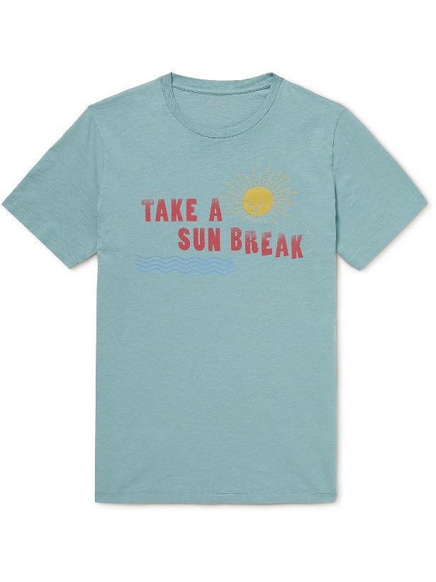 Photo: Hartford - Sun Break Printed Cotton-Jersey T-Shirt - Blue