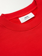 AMI PARIS - Logo-Appliquéd Cotton-Jersey Sweatshirt - Red