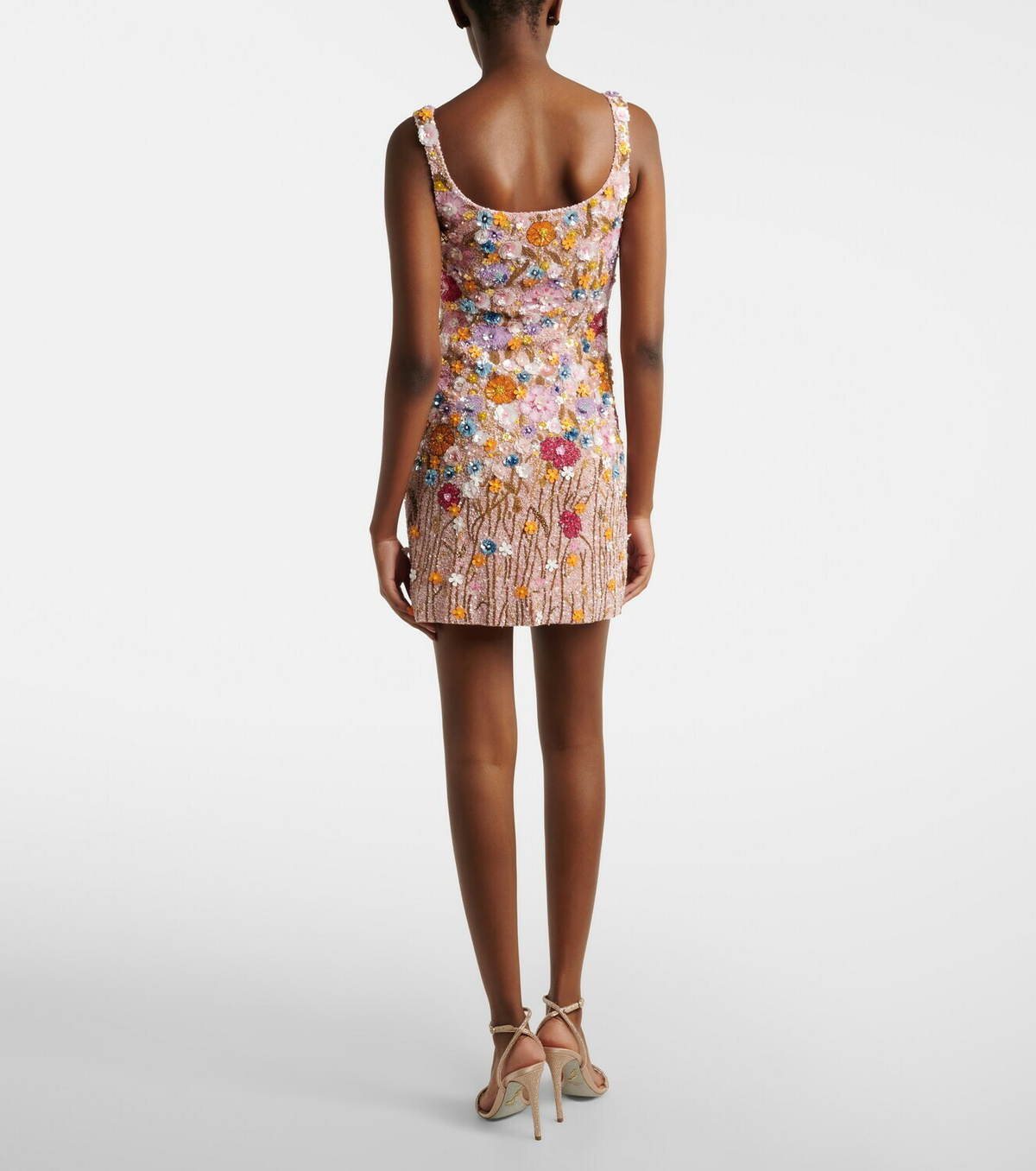 Là Fuori Embellished floral-appliqué minidress