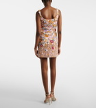 Là Fuori Embellished floral-appliqué minidress