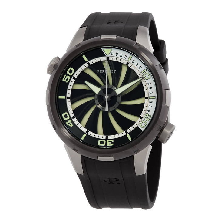 Photo: Perrelet Turbine Black Superluminova Dial Automatic Mens Watch A1067-1
