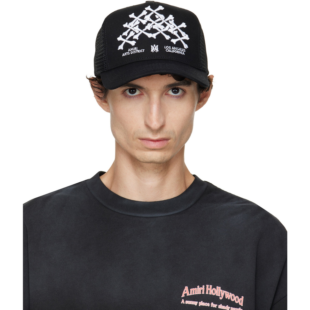 AMIRI Black Bandana Repair Trucker Cap Amiri