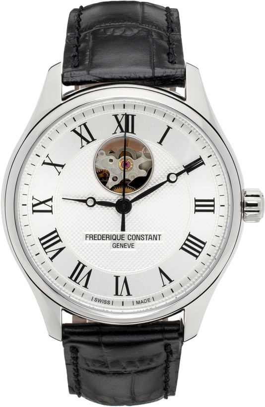 Photo: Frédérique Constant Silver & Black Classics Heart Beat Automatic Watch