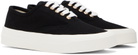 Maison Kitsuné Black Canvas Laced Low-Top Sneakers
