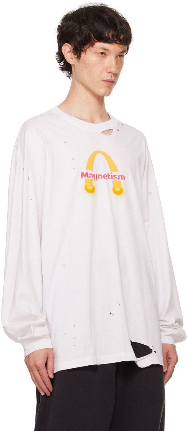 doublet White Magnetic Long-Sleeve T-Shirt Doublet doublet White Magnetic Long-Sleeve T-Shirt Doublet