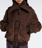 The Attico Oversized suede bomber jacket
