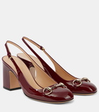 Gucci Horsebit patent leather slingback pumps