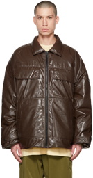 A. A. Spectrum Brown & Beige Biggie Reversible Down Jacket