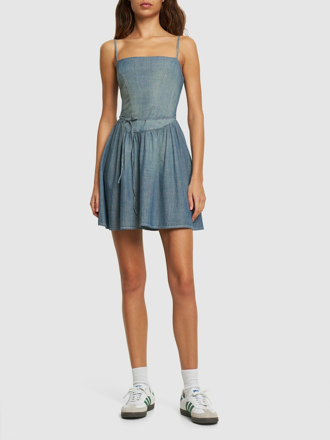 knee length dresses for ladies Light Chambray Quilted Mini Dress - All Dresses