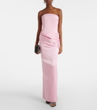 Alex Perry Draped satin crêpe bustier gown