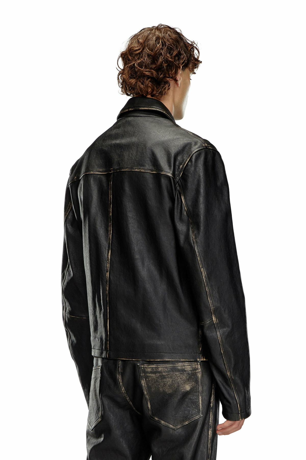 Diesel Distressed leather jacket - Leather jackets Mens in Black 