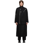 Yohji Yamamoto Black Wool Zippered Army Coat