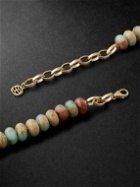 Sydney Evan - Gold, Snakeskin Jasper and Diamond Beaded Pendant Necklace