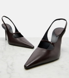 Alaïa Drop leather slingback pumps
