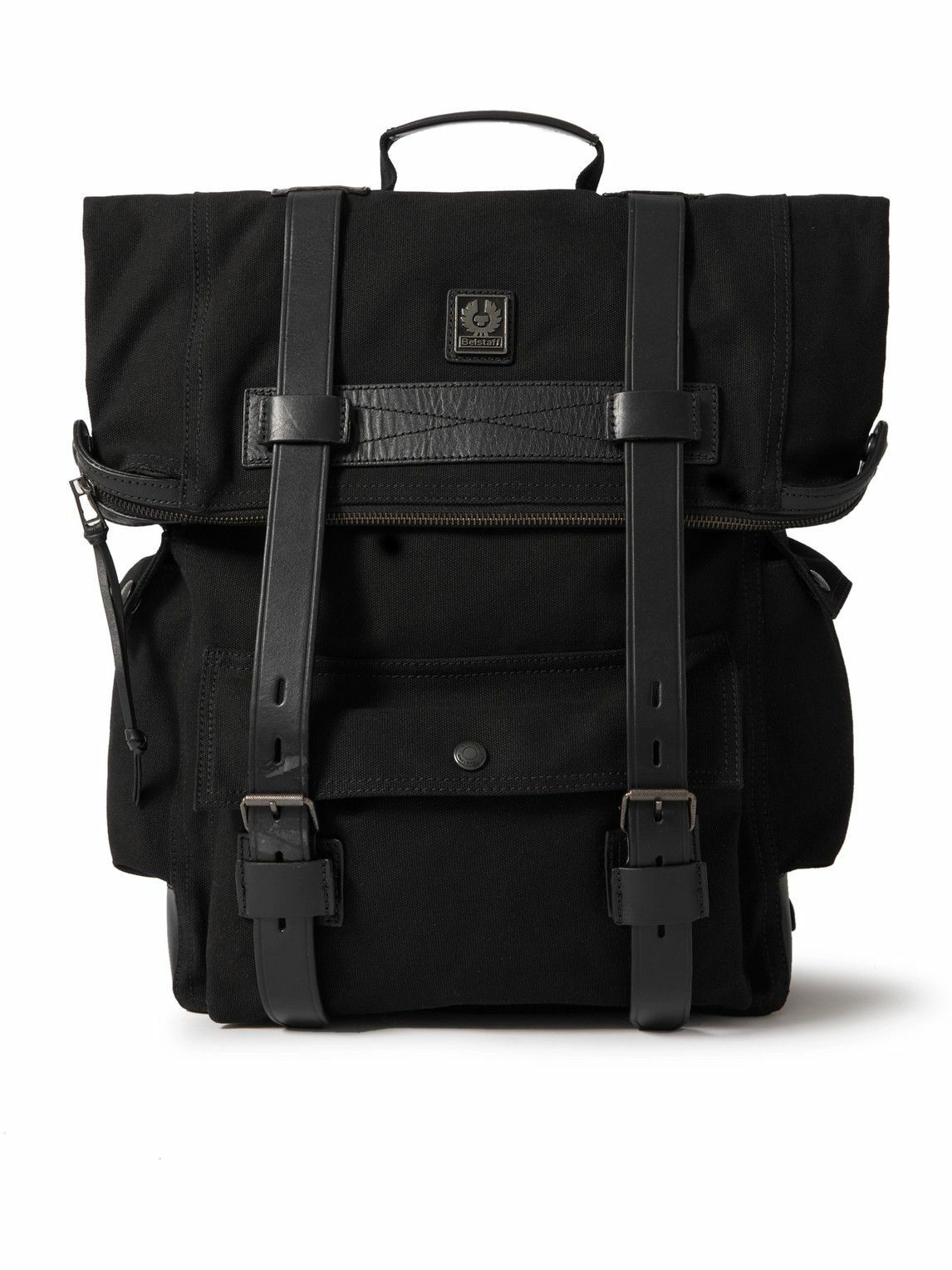 Photo: Belstaff - Bruce Leather-Trimmed Nylon-Canvas Backpack
