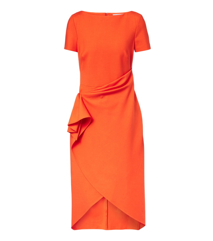 Photo: Oscar de la Renta Draped wool-blend midi dress
