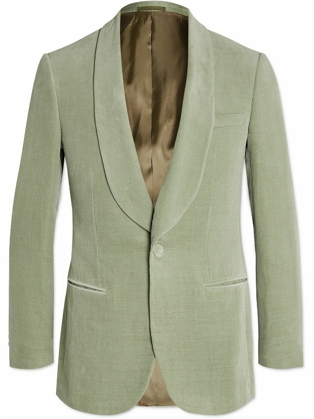Photo: Kingsman - Shawl-Collar Velvet Tuxedo Jacket - Green