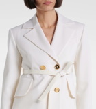 Patou Double-breasted belted wool-blend blazer
