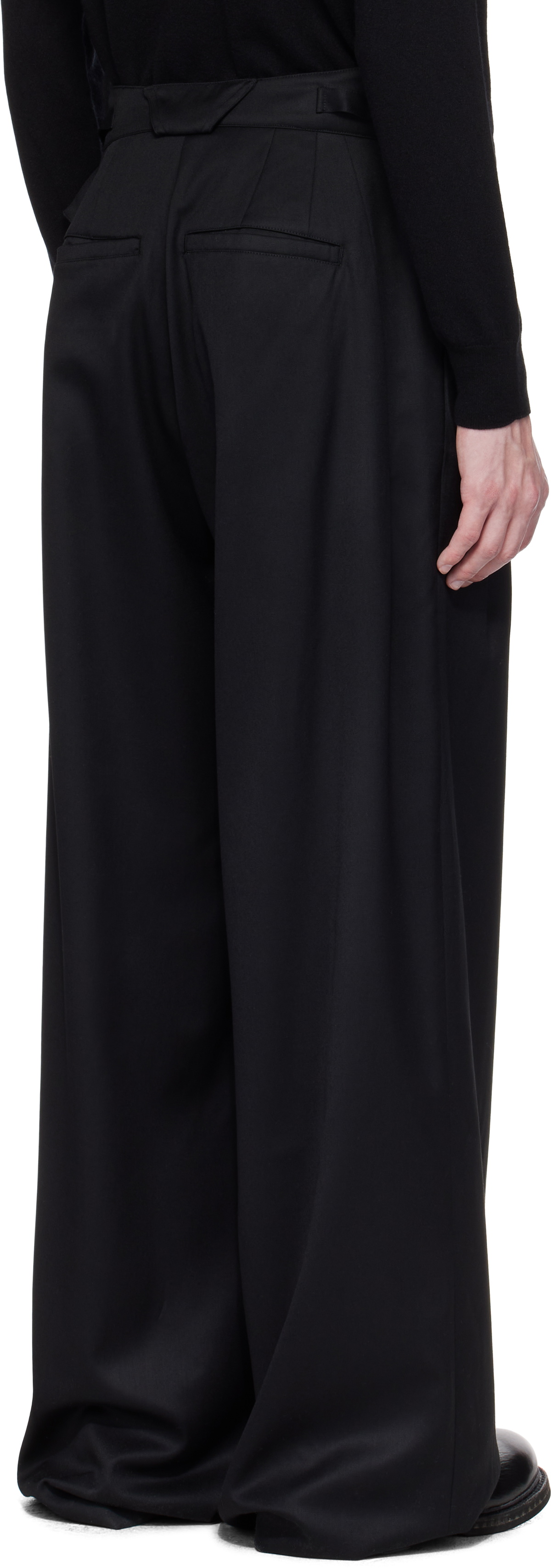 CMMAWEAR Black Wide Fluid Trousers
