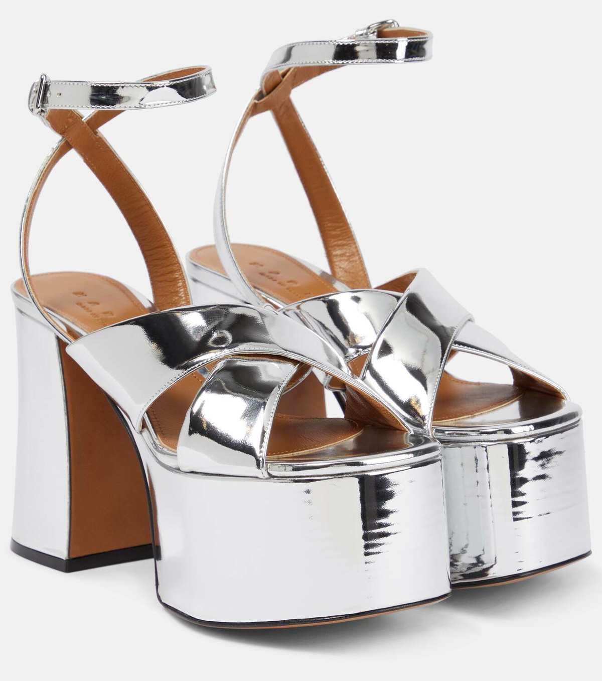 Marni Mirrored leather platform sandals Marni