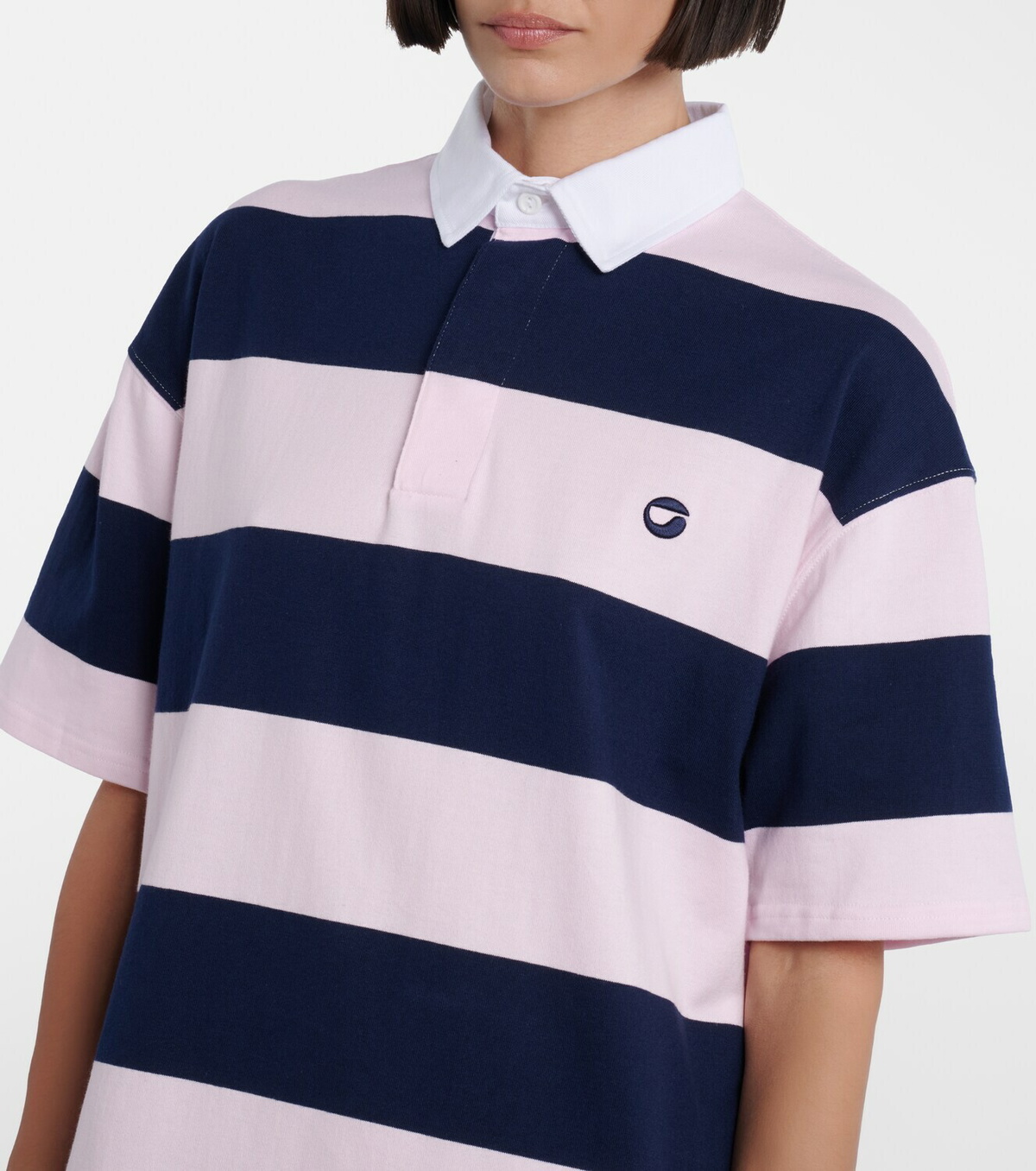 Coperni Striped cotton polo dress