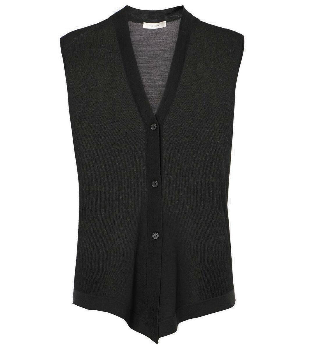 The Row Black Wool Cremona V-Neck Vest The Row
