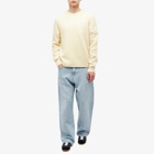 Loewe Men's Brushed Crew Knit in Ecru/White