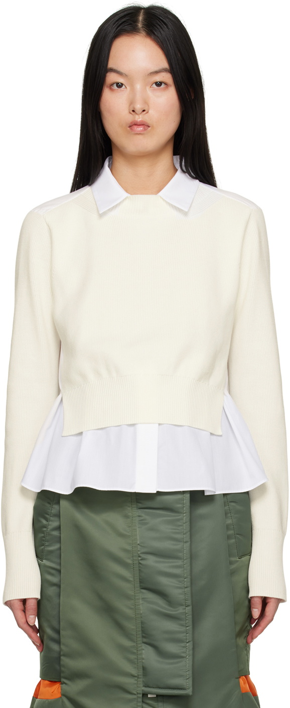 Sacai White Cotton Waistcoat main image 0