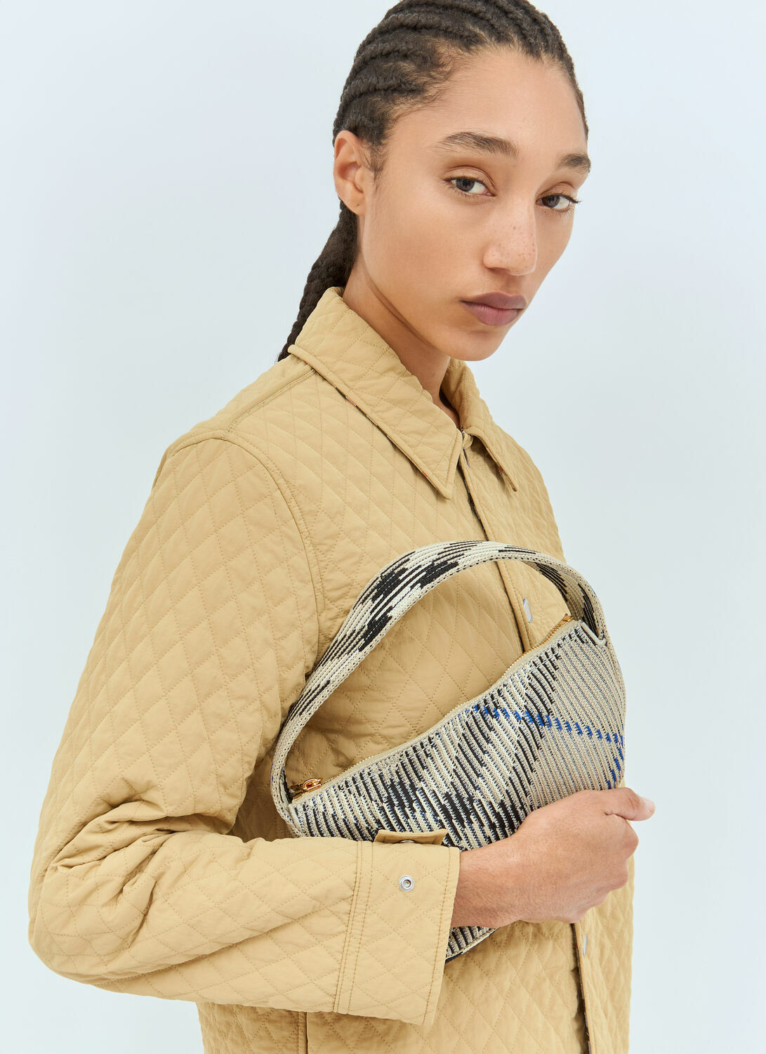 Burberry Check Mini Knitted Shoulder Bag