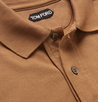 TOM FORD - Garment-Dyed Cotton-Piqué Polo Shirt - Men - Tan