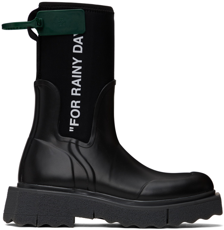 Photo: Off-White Black Sponge Rain Boots