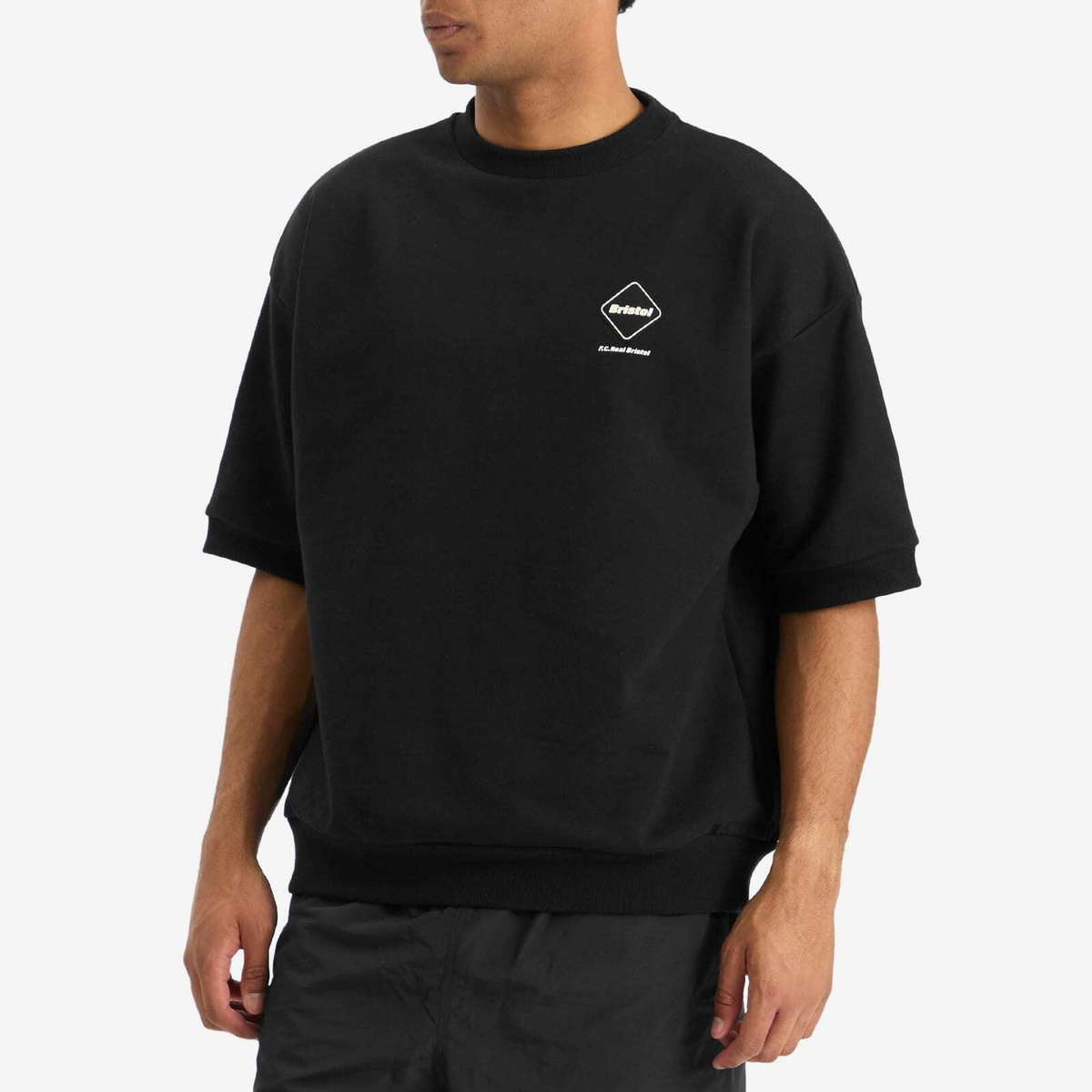 F.C. Real Bristol Men's Short Sleeve Emblem Sweatshirt in Black