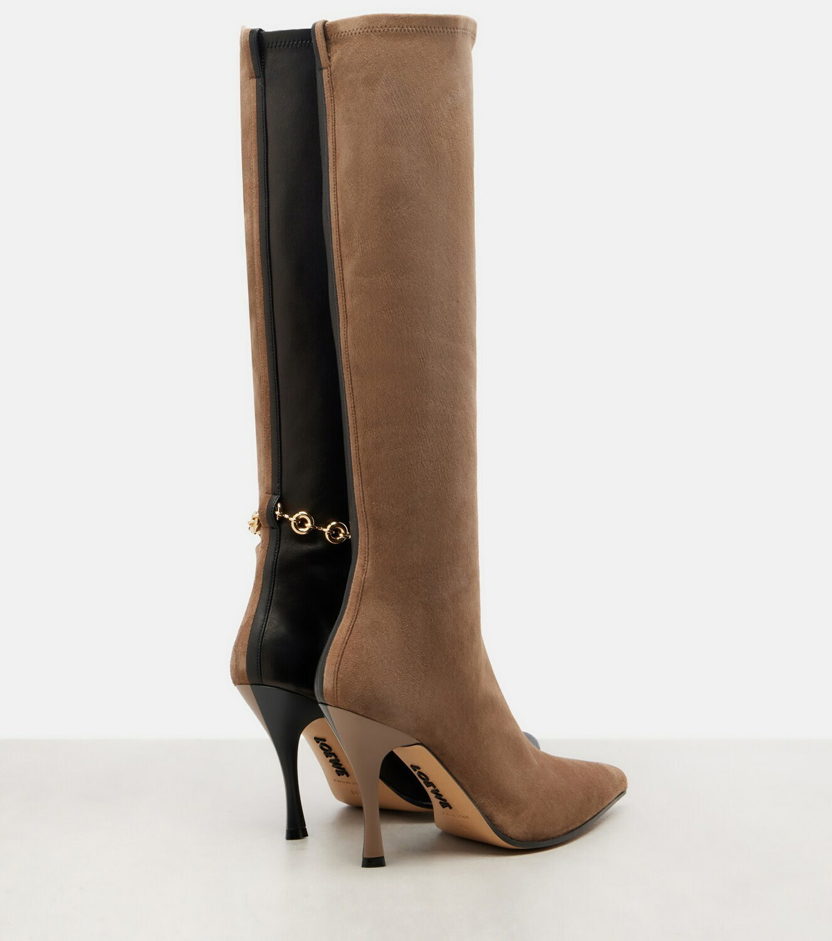 Loewe Comic leather and suede knee-high boots
