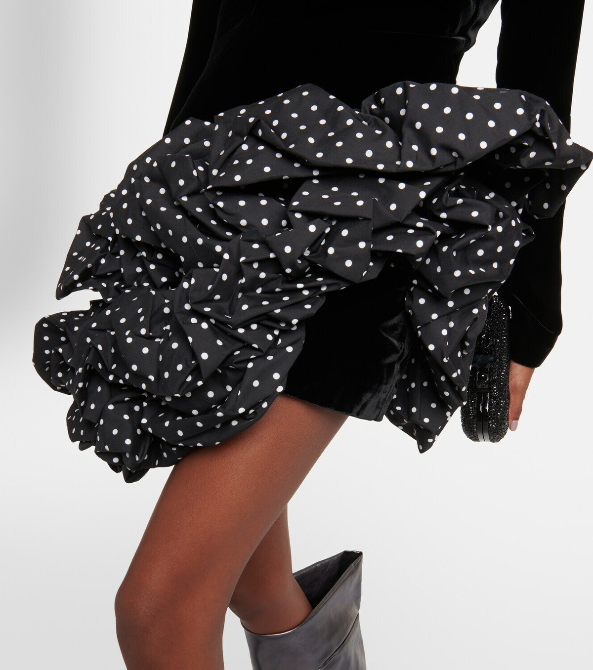 Alexandre Vauthier Ruffled velvet minidress