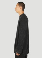 Drop Needle Knit Jumper in Black