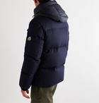 Moncler - Brazeau Shell-Trimmed Quilted Virgin Wool Hooded Down Jacket - Blue