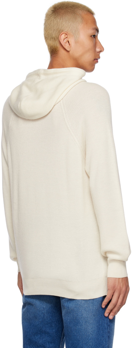 Agnona White Raglan Hoodie