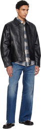 Nudie Jeans Black Eddy Rider Leather Jacket