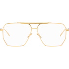 Bottega Veneta Gold Classic Aviator Glasses