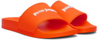 Palm Angels Orange Logo Pool Slides