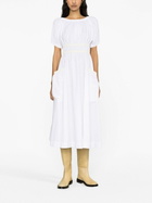 Molly Goddard White Mags Taffeta Midi Dress