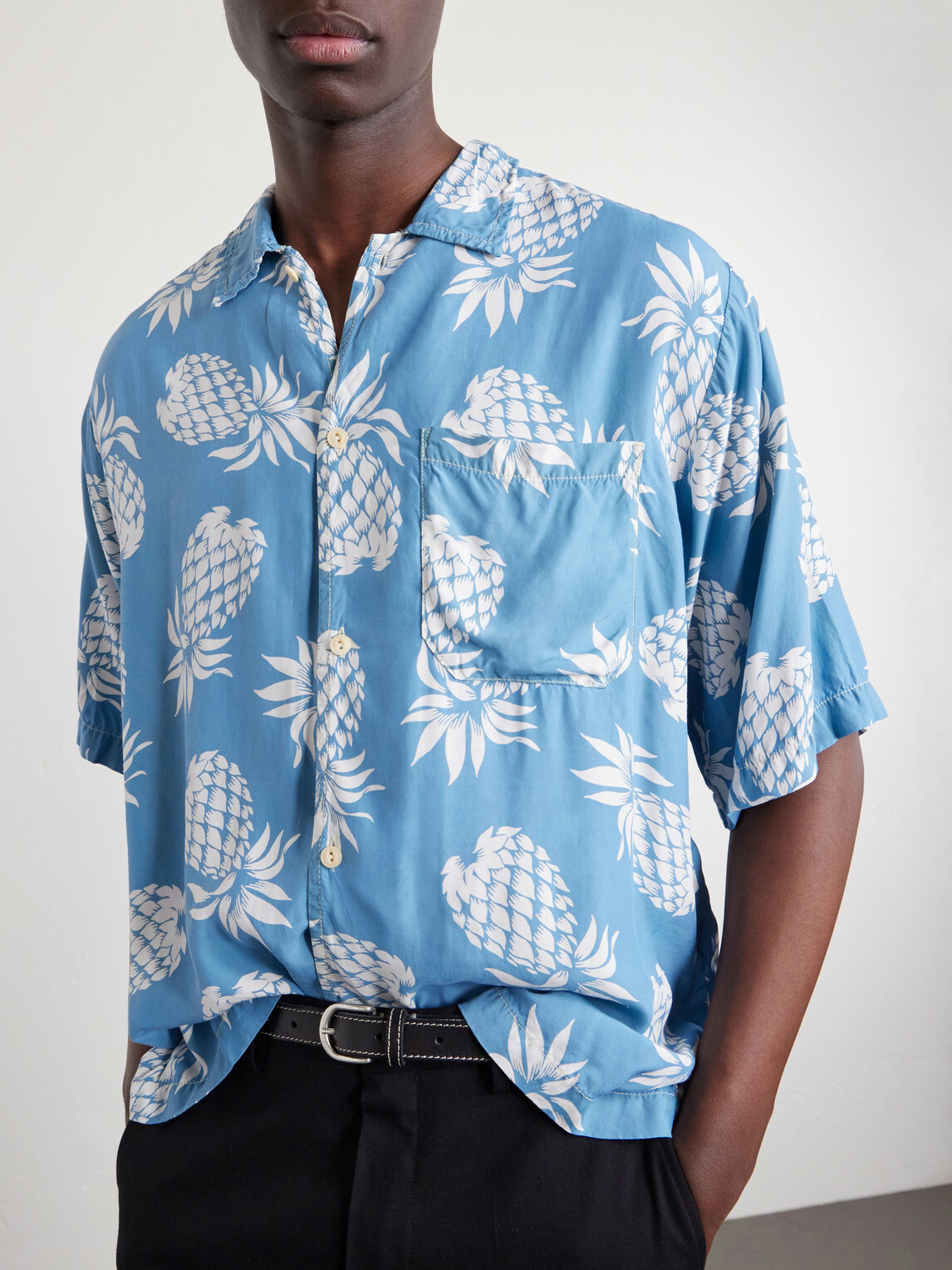 Remi Relief - Printed Woven Shirt - Blue
