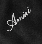 AMIRI - Logo-Embroidered Appliquéd Fleece Bomber Jacket - Black