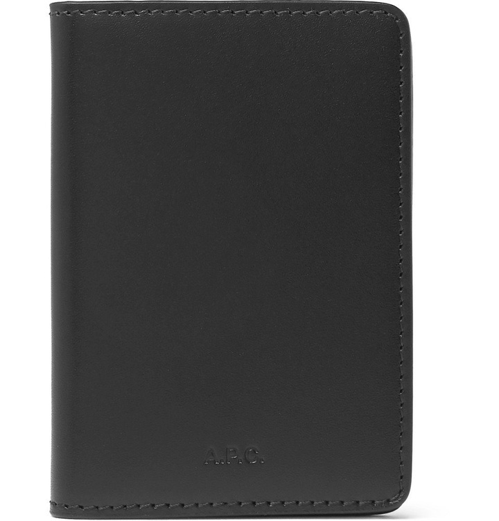 Photo: A.P.C. - Leather Bifold Cardholder - Black