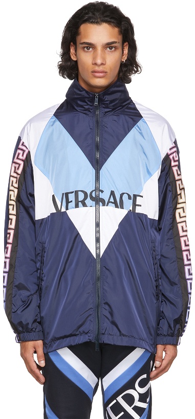 Photo: Versace Blue Nylon Logo Jacket