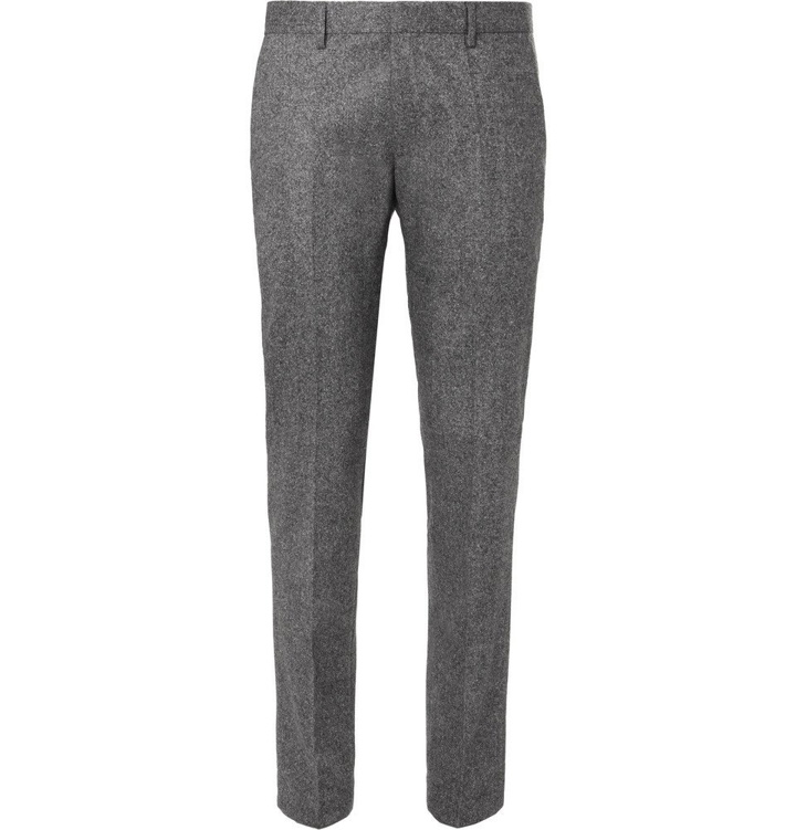 Photo: Hugo Boss - Jiro Slim-Fit Mélange Virgin Wool-Blend Tweed Trousers - Men - Gray