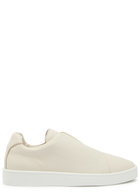 Aurélien Aur3 Grained Leather Sneakers Ivory