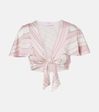 Pucci Iride satin jersey crop top