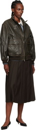 Dunst Brown Stand Collared Leather Jacket