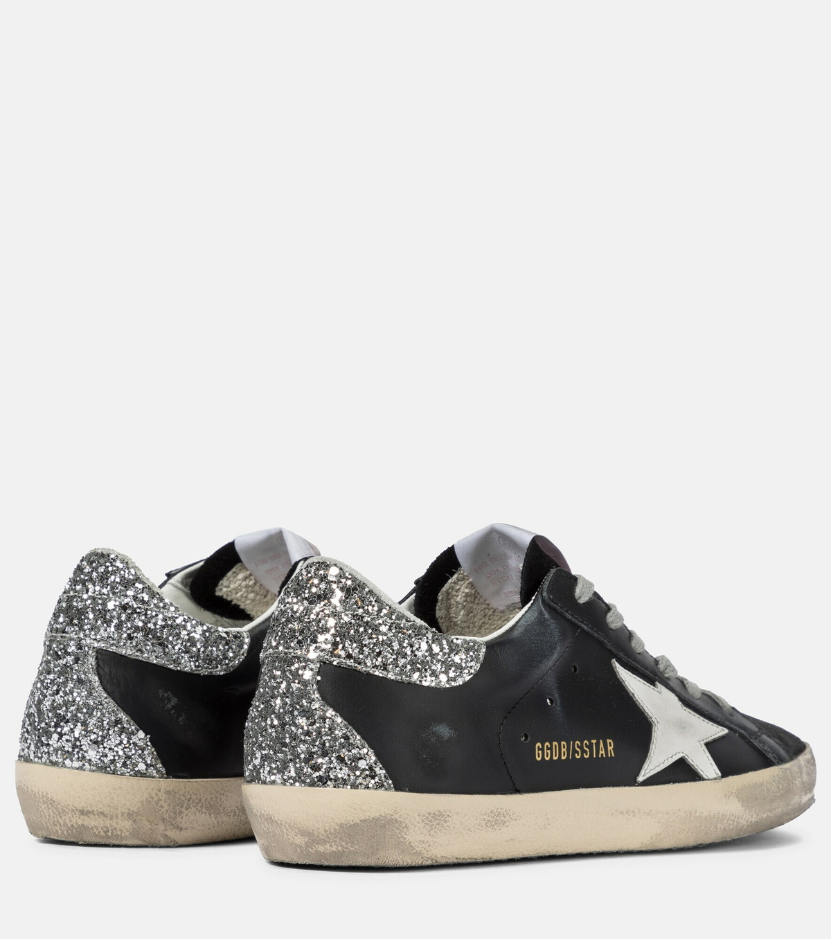 スニーカー GOLDEN  SILVER AND BLACK LEATHER SUPER STAR SNEAKERS Women's Super-Star sneakers in silver leather | Golden Goose